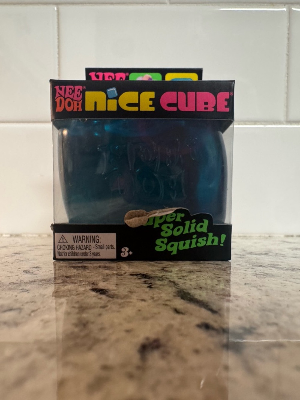 Nee Doh Nice Cube Super Solid Squish Toy - Blue